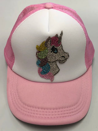 Bari Lynn Rhinestone Rainbow Unicorn Trucker Hat, Bari Lynn, Bari Lynn, bari Lynn trucker Hat, bling, cupcake, hat, rhinestone, rhinestone cupcake, Trucker Hat, tween, tween gift, tween girls