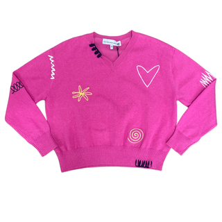 Central Park West Zeke Embroidered V-Neck - Pink, Central Park West Kids, Central Park West Hoodie, Central Park West Kids, Central Parke West, cf-size-large-12, cf-size-xlarge-14-16, cf-type