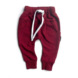 Little Bipsy Joggers - Cranberry, Little Bipsy Collection, JAN23, Little Bipsy, Little Bipsy Cranberry, Little Bipsy Holiday 2021, Little Bipsy Joggers, Jogger - Basically Bows & Bowties