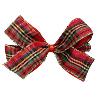 Large Classic Holiday Plaid Layered Hair Bow on Clippie, Basically Bows & Bowties, Alligator Clip, Alligator Clip Hair Bow, Basically Bows & Bowties, basically bows and bowties hair bow xlarg