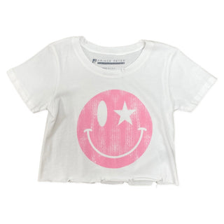 Prince Peter Tween Star Smiley Distressed Crop Tee, Prince Peter Collection, Crop Tee, Distressed, Distressed Crop Tee, Distressed Crop Top, Prince Peter, Prince Peter Collection, Prince Pete