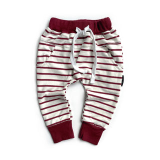 Little Bipsy Stripe Joggers - Cranberry, Little Bipsy Collection, cf-size-3-6-months, cf-size-6-12-months, cf-type-jogger, cf-vendor-little-bipsy-collection, CM22, JAN23, Little Bipsy, Little