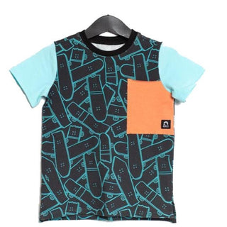 RAGS Short Sleeve Big Pocket Kids Tee - Skateboard Jungle, RAGS, CM22, MovingSummer2022, RAGS, RAGS Short Sleeve Big Pocket Kids Tee - Skateboard Jungle, Rags T-shirt, Rags Tee, Rags to Rache