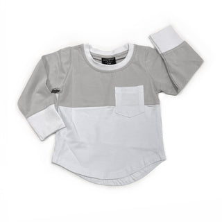 Little Bipsy Block Pocket L/S Tee - Frost, Little Bipsy Collection, cf-size-0-3-months, cf-size-12-18-months, cf-size-3-6-months, cf-type-tee, cf-vendor-little-bipsy-collection, CM22, JAN23, 