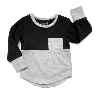 Little Bipsy Block Pocket L/S Tee - Black, Little Bipsy Collection, JAN23, Little Bipsy, Little Bipsy Black, Little Bipsy Block Pocket L/S Tee, Little Bipsy Fall 2021, Little Bipsy Tee, Tee -