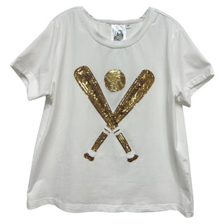 Queen of Sparkles Kids Gold Baseball S/S Tee, Queen of Sparkles, Baseball, Baseball Tee, cf-size-xl14, cf-type-shirts-&-tops, cf-vendor-queen-of-sparkles, Queen of Sparkles, Queen of Sparkles