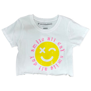 Prince Peter Tween Smile All Day Crop Tee, Prince Peter Collection, Crop Tee, Distressed, Distressed Crop Tee, Prince Peter, Prince Peter Collection, Prince Peter Love, Prince Peter Tween, Sm