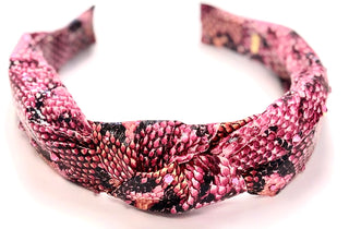 Bari Lynn Snakeskin Print Twist Knot Headband with Crystals, Bari Lynn, Animal Print Headband, Bari Lynn, Bari Lynn Animal Print, Bari Lynn Animal Print Headbands with Crystals, Bari Lynn Hea