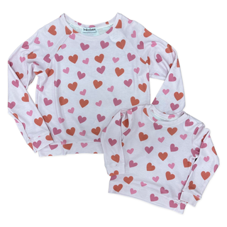 Brokedown Clothing Women's Floating Hearts Pink Sweatshirt, Brokedown Clothing, Brokedown Clothing, Brokedown Clothing Heart Sweatshirt, Brokedown Clothing Mommy & Me, Brokedown Clothing Vale