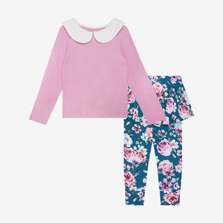 Posh Peanut Keisha L/S Peterpan Collar T-Shirt & Skirted Legging Set, Posh Peanut, cf-size-3t, cf-size-4t, cf-size-5t, cf-size-6t, cf-type-2pc-set, cf-vendor-posh-peanut, Keisha, Posh Peanut,