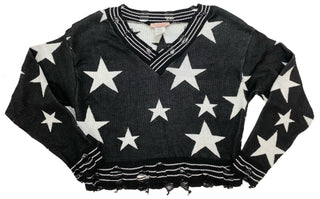 Tweenstyle by Stoopher Distressed Black White Stars Sweater, Tweenstyle, cf-size-14, cf-type-sweater, cf-vendor-tweenstyle, CM22, Distressed Tie Dye Pullover, Sparkle by Stoopher, Sparkle by 