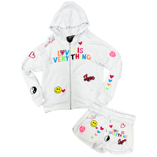 FBZ Global Love Love Is Everything Zip Up Hoodie, Flowers By Zoe, cf-size-6, cf-type-shirts-&-tops, cf-vendor-flowers-by-zoe, FBZ, FBZ Hoodie, Flowers By Zoe, Flowers by Zoe Hoodie, Flowers b