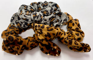 Bari Lynn Animal Print Suede Scrunchie with Swarovski Crystals, Bari Lynn, Bari Lynn, Bari Lynn Animal Print Suede Scrunchie, Bari Lynn Animal Print Suede Scrunchie with Swarovski Crystals, B