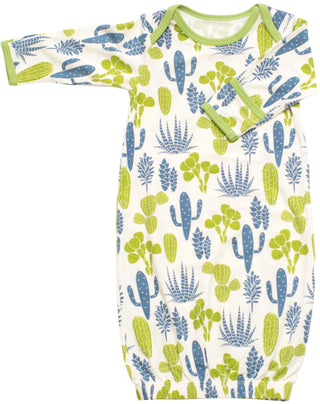 Bestaroo Blue & Green Cactus Gown, Bestaroo, Baby Shower Gift, Bestaroo, Bestaroo Blanket, Bestaroo Cactus, Boy Baby Shower Gift, Cactus, Cactus Gown, CM22, Gowns, Layette Gown, Layette Gown 