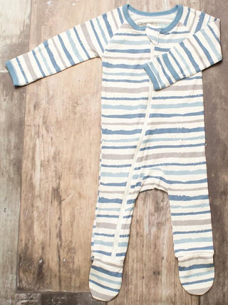 Bestaroo Stripes Blue Footie w/Zipper, Bestaroo, Baby Shower, Baby Shower Gift, Besatroo Footie, Bestaroo, Bestaroo Blue Stripes, Bestaroo Stripes Blue Footie, Bestroo Blue Stripe Footie, Blu