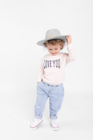 Le La Lo Love You Chenille Sweatshirt - Mini, LE LA LO, LE LA LO, Love You Chenille Sweatshirt, Matching Mommy and Me, Mommy & Me LE LA LO, Mommy + Me, Mommy + Me Sweatshirt, Mommy and Me, Mo