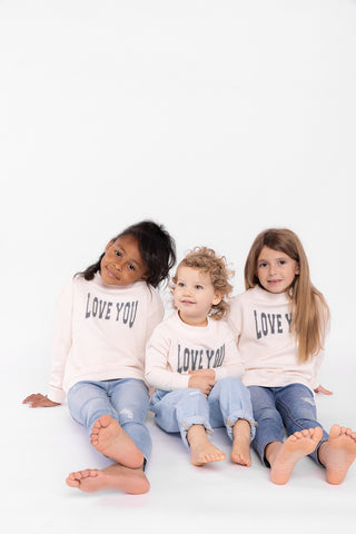 Le La Lo Love You Chenille Sweatshirt - Mini, LE LA LO, LE LA LO, Love You Chenille Sweatshirt, Matching Mommy and Me, Mommy & Me LE LA LO, Mommy + Me, Mommy + Me Sweatshirt, Mommy and Me, Mo