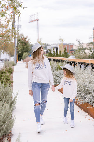 Le La Lo Love You Chenille Sweatshirt - Mini, LE LA LO, LE LA LO, Love You Chenille Sweatshirt, Matching Mommy and Me, Mommy & Me LE LA LO, Mommy + Me, Mommy + Me Sweatshirt, Mommy and Me, Mo