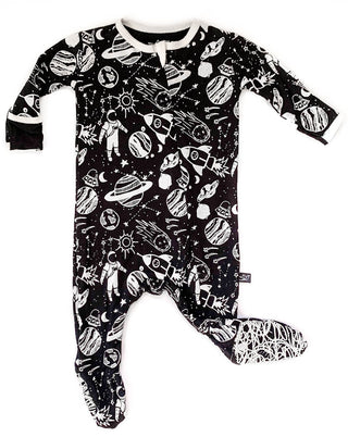 Peregrine Kidswear Monochrome Space Doodle Footie, Peregrine Kidswear, cf-size-6-9-months, cf-type-footie, cf-vendor-peregrine-kidswear, CM22, Footed Sleeper, Footie, Peregrine, Peregrine Foo