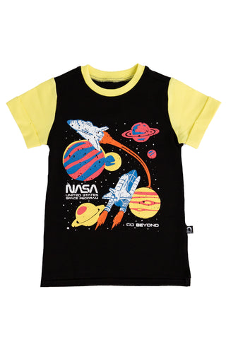 RAGS Short Rolled Sleeve Kids Tee - NASA Go Beyond, RAGS, CM22, MovingSummer2022, NASA, RAGS, RAGS NASA, RAGS NASA Go Beyond, RAGS NASA Tee, RAGS Short Rolled Sleeve Kids Tee, RAGS Short Roll