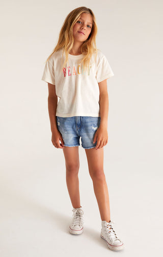 Z Supply Girls Coastal Beachy Tee - White Sand, Z Supply, JAN23, Top, Tween Girl, tween girls, Tween Girls Clothing, Z Supply, Z Supply Girls, Z Supply Girls Coastal Beachy Tee, Z Supply Girl