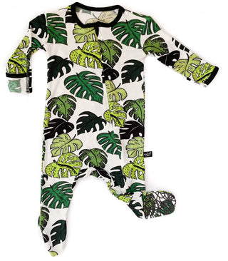 Peregrine Kidswear Palm Leaves Footie, Peregrine Kidswear, cf-size-0-3-months, cf-type-footie, cf-vendor-peregrine-kidswear, CM22, Els PW 5060, Footed Sleeper, Footie, Palm Leaf, Palms, Pereg