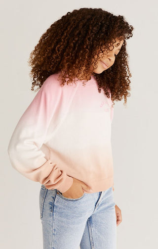 Z Supply Girls Jonah Sunset Sweatshirt - Flamingo, Z Supply, CM22, JAN23, Top, Tween Girl, tween girls, Tween Girls Clothing, Z Supply, Z Supply Girls, Z Supply Girls Jonah Sunset Sweatshirt,