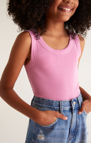 Z Supply Girls Oaklynn Rib Tank - Orchid Pink, Z Supply, CM22, JAN23, Top, Tween Girl, tween girls, Tween Girls Clothing, Z Supply, Z Supply Girls, Z Supply Girls Oaklynn Rib Tank, Z Supply G