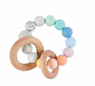 Silicone & Wood Teether (6 Colors), Mud Pie, Baby Girl Baby Shower Gift, Baby Shower Gift, Boy Baby Shower Gift, Girl Baby Shower Gift, JAN23, Mud Pie, Mud Pie Silicone & Wood Teether, Mud Pi