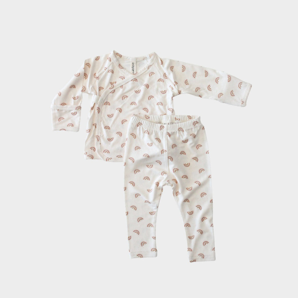 Babysprouts Snap Top & Legging Set in Earth Tone Rainbows | Basically ...