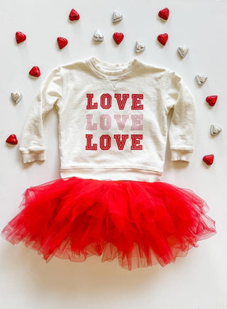 Brokedown Clothing Kids Love Love Love Sweatshirt, Brokedown Clothing, Brokedown Clothing, Brokedown Clothing Heart Sweatshirt, Brokedown Clothing Kids Heart Sweatshirt, Brokedown Clothing Va