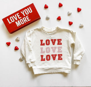 Brokedown Clothing Kids Love Love Love Sweatshirt, Brokedown Clothing, Brokedown Clothing, Brokedown Clothing Heart Sweatshirt, Brokedown Clothing Kids Heart Sweatshirt, Brokedown Clothing Va