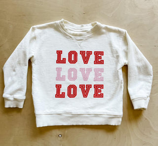 Brokedown Clothing Kids Love Love Love Sweatshirt, Brokedown Clothing, Brokedown Clothing, Brokedown Clothing Heart Sweatshirt, Brokedown Clothing Kids Heart Sweatshirt, Brokedown Clothing Va