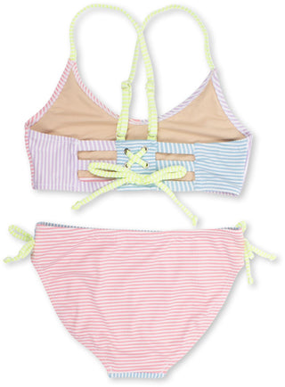 Shade Critters Seersucker Colorblock Tie Back Bikini, Shade Critters, 2pc Swimsuit, Bathing Suit, cf-size-10y, cf-type-swimwear, cf-vendor-shade-critters, Girls Swimwear, Seersucker Colorbloc