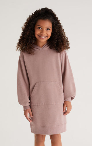 Z Supply Girls Aiden Hoodie Dress - Lite Cola, Z Supply, cf-size-medium-10-12, cf-size-small-7-8, cf-type-dresses, cf-vendor-z-supply, JAN23, Lite Cola, Top, Tween Girl, tween girls, Tween Gi